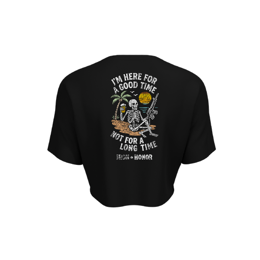 HERE FOR A GOOD TIME OVERSIZED CROP
